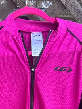 LG Bright Fuchsia Cycling Jersey with Black Accents